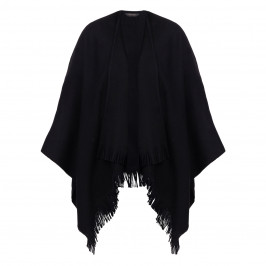 Marina Rinaldi Virgin Wool Cape Black - Plus Size Collection