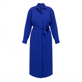 Marina Rinaldi Compact Triacetate Shirt Dress Cobalt  - Plus Size Collection