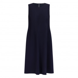 Marina Rinaldi Triacetate Cady Dress with Optional Sleeves Navy - Plus Size Collection