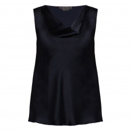 Marina Rinaldi Silk Acetate Drape Vest Navy  - Plus Size Collection