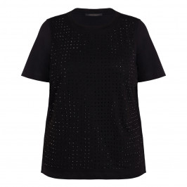 Marina Rinaldi Rhinestone Embellished T-Shirt Black - Plus Size Collection