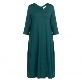 Noen Jersey V-Neck Dress Green  - Plus Size Collection