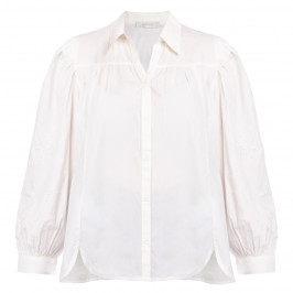 Noen Embroidered Cotton Shirt White  - Plus Size Collection