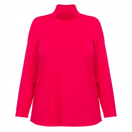 Noen Jersey Roll-Neck Top Fuchsia  - Plus Size Collection