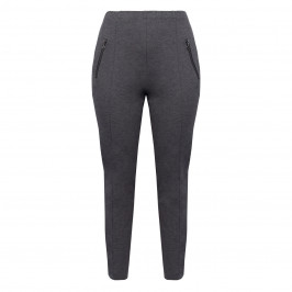 Noen Jersey Narrow Leg Trousers With Pockets Grey - Plus Size Collection