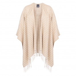 Persona by Marina Rinaldi Houndstooth Cape Beige - Plus Size Collection