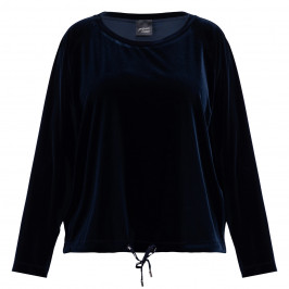 Persona by Marina Rinaldi Velvet Top Navy  - Plus Size Collection