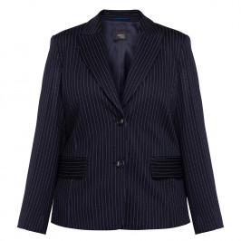 Persona by Marina Rinaldi Pinstripe Blazer Navy  - Plus Size Collection