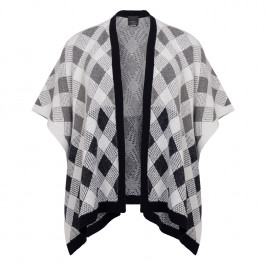 Persona by Marina Rinaldi Knitted Poncho Grey Check - Plus Size Collection