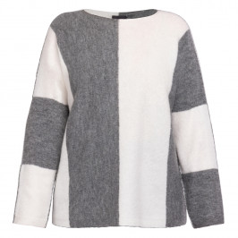 Persona by Marina Rinaldi Sweater Grey and White  - Plus Size Collection