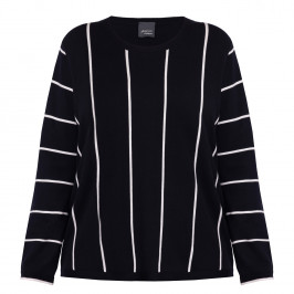 Persona by Marina Rinaldi Navy Striped Sweater  - Plus Size Collection