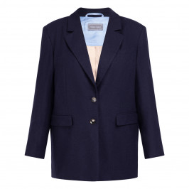 RoFa Wool Blend Boyfriend Blazer Navy  - Plus Size Collection