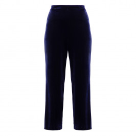 Tia Pull On Velvet Trousers Navy - Plus Size Collection