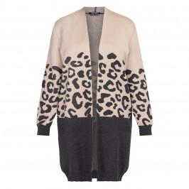 Verpass Leopard Print Cardigan Print Grey - Plus Size Collection