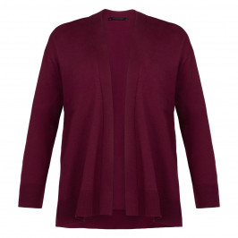 Elena Miro Edge-to-Edge Cardigan Burgundy  - Plus Size Collection