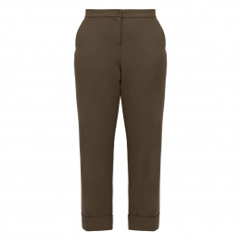 Elena Miro Stretch Jersey Trousers Khaki Green - Plus Size Collection