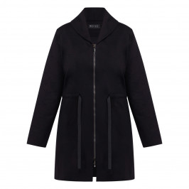 Karvinen Long Jersey Zip-Front Jacket Black  - Plus Size Collection