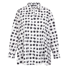 Marina Rinaldi Printed Poplin Shirt White  - Plus Size Collection