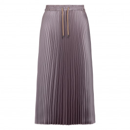 Marina Rinaldi Long Pleated Satin Skirt Mushroom - Plus Size Collection