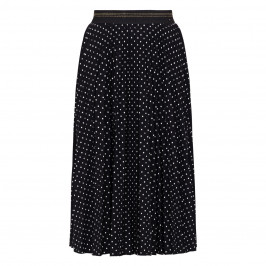 Marina Rinaldi Spot Print Long Pleated Skirt Black - Plus Size Collection