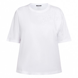 Marina Rinaldi Embroidered T-Shirt White  - Plus Size Collection