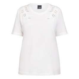 Persona by Marina Rinaldi Cotton Embroidered T-Shirt White - Plus Size Collection